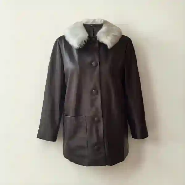 Picture of Ciel Leather Jacket with Fur Collar